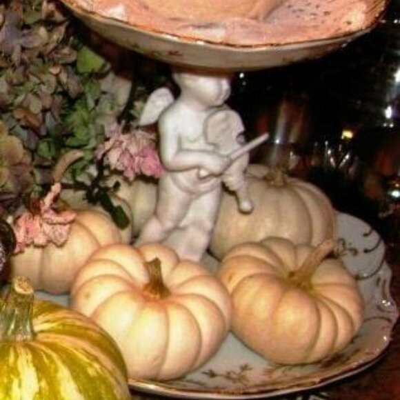 Antique ARDALT LENWILE Porcelain Cherub Figurine 2 Tier Compote 24K Gold Accents - Picture 4 of 13